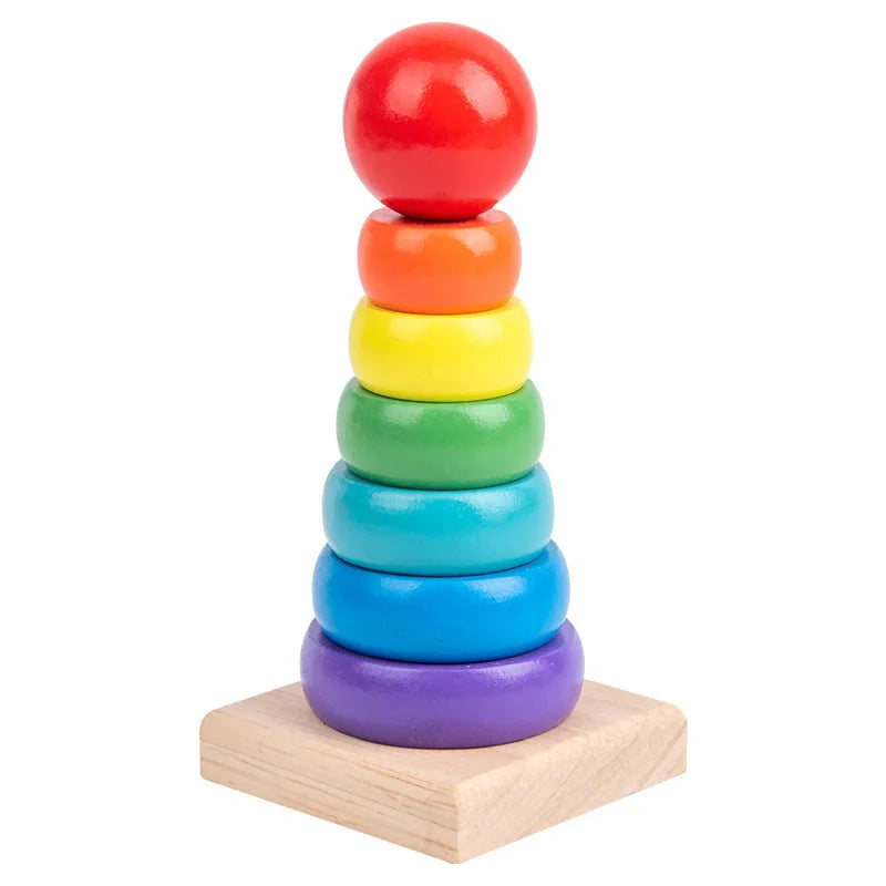 Montessori Wooden Color & Shape Matching Building Blocks