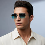 Luxury Rimless Gradient Sunglasses UV400 Metal Frame Designer Eyewear