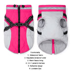 Winter Warm Dog Clothes with Harness Waterproof Pet Dog Jacket for Small Large Dogs Puppy Clothing French Bulldog Coat