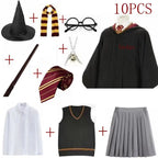 Potter Costume Robe Tie Cloak Scarf Wand Glasses Hermione Dress Flying Thief Accessories Sweater Halloween Cosplay Costume Gifts