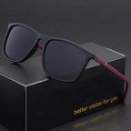 Classic Square Men’s Sunglasses Lightweight Black Frame for Travel & Daily Wear