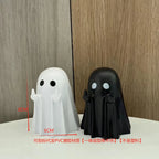 Cute Middle Finger Ghost Statue, Small Halloween Decor for Home, Centerpiece for Coffee Table, Adorable Horror Figure