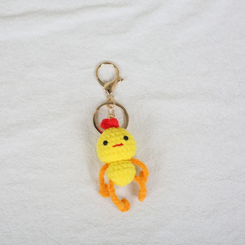 Mini Animal Crochet Keychain Cute Knitted Doll Keyring