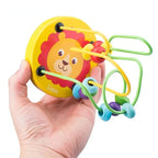 Colorful Wooden Bead Maze Roller Coaster Educational Toy for Toddlers