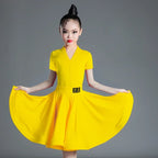 Children's Latin Dance Dress Girls' Dance Dress Girls' Long Sleeve Split Latin Dance Dress Performance Clothing Two Piece Set