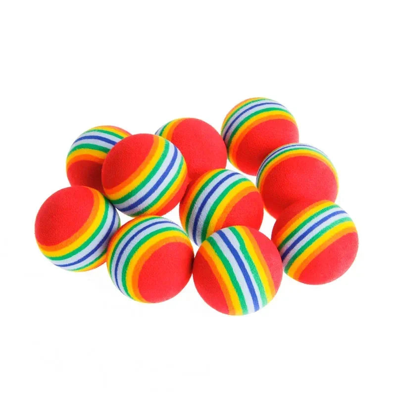 Rainbow EVA Cat Toy Balls for Interactive Chasing and Indoor Play