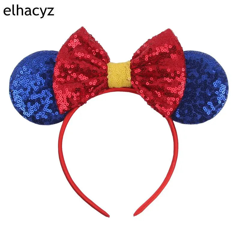 Embroidered Sequin Ears Bow Headband for Women & Girls