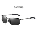 Classic Metal Men Polarized Sunglasses Fashion Driving Fishing Half Frame Retro Sun Glasses Luxury Brand Designer Eyewear UV400