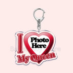 Custom Text I Love My Boyfriend Girlfriend Keychains Key Chain Photo Wife Hot Mom Dad King Queen Idol Baby Family Keychains Gift