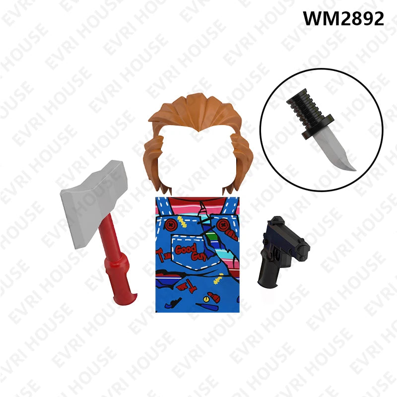 Horror Movie Mini Action Figures Bricks Building Blocks Accessory Toys For Children WM6205