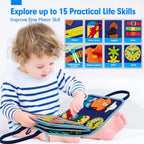 Montessori Toddler Busy Board Activity Book for Fine Motor Skills Learning