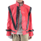 Michael Jackson Costumes Red Leather Jacket for Thriller Cosplay Halloween Adults XS-4XL