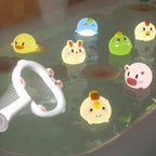Baby Cute Animals Bath Toy LED Light Up Toys Swimming Water Soft Rubber Float Induction Luminous Duck for Kids Play Funny Gifts