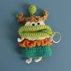 Funny Crochet Sausage Mouth Keychain Key Holder Pouch