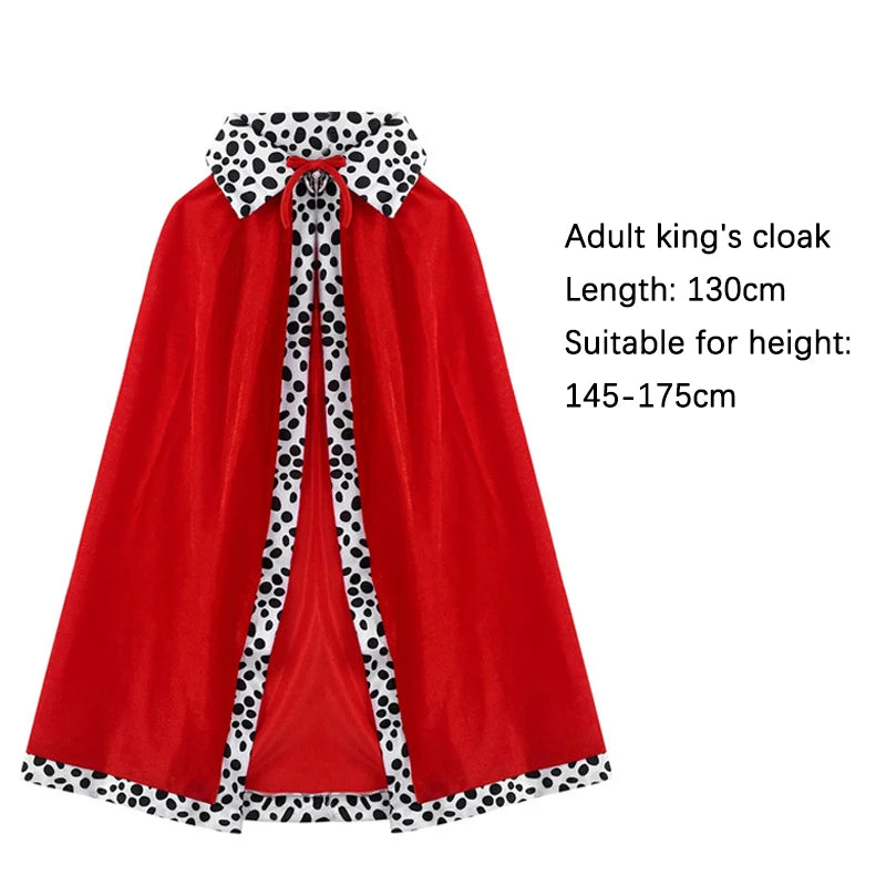 King Prince Cape Cosplay Costume with Crown – Royal Cloak Set