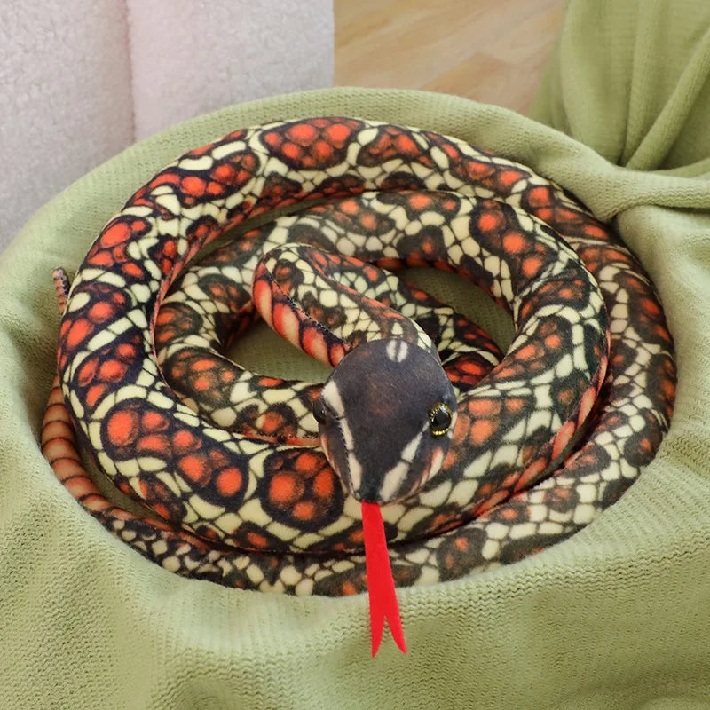 Long Python Snake Plush Toy Soft Stuffed Animal Pillow