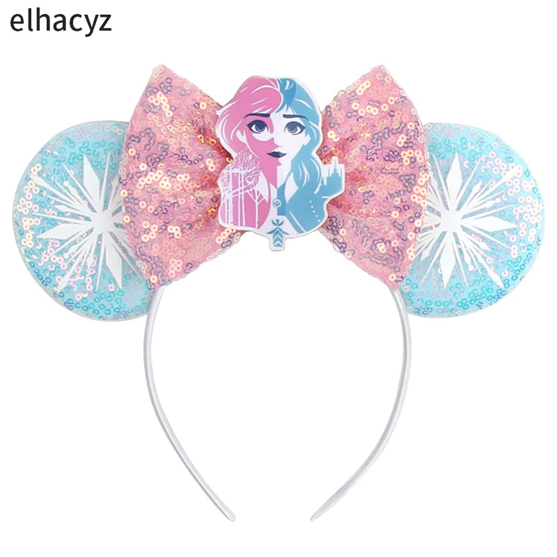 Mickey Cartoon Olaf Headbands for Kids Cute Snowman Ears Hair Accessories Women Elsa Frozen Hairband Girls Cosplay Headwear Gift