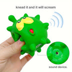 Ball Shaped Latex Puppy Dog Toy - Interactive Chew Toy for Small & Medium Dogs, Playtime & Mental Stimulation, Spiky Dog Ball