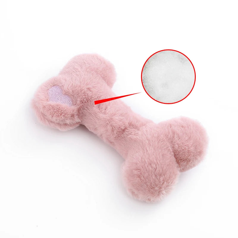 Love Bone Plush Squeaky Dog Toy for Interactive Chewing and Play