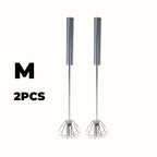 Stainless Steel Semi Automatic Egg Beater – Manual Push Whisk Mixer