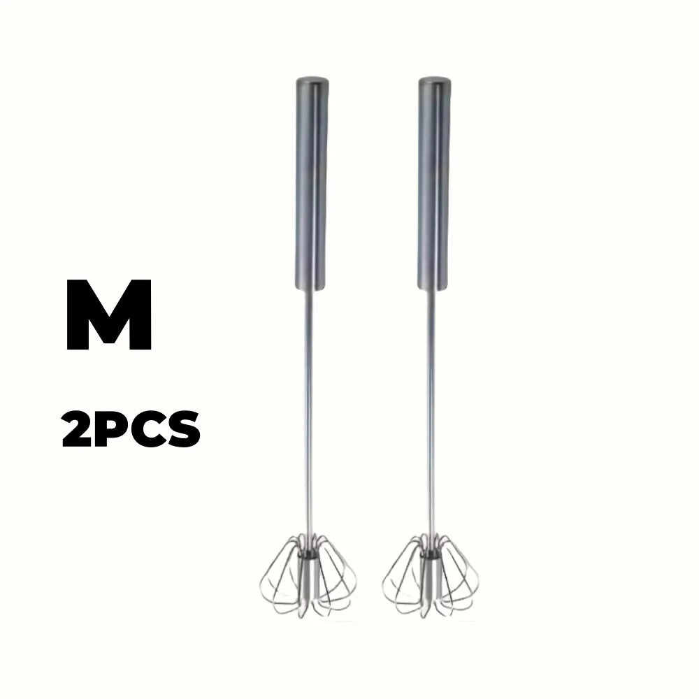 Stainless Steel Semi Automatic Egg Beater – Manual Push Whisk Mixer