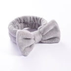 Coral Fleece Bow Spa Makeup Headband for Women