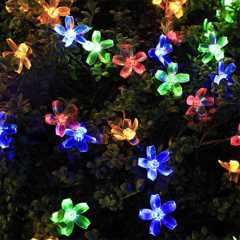 LED Solar Cherry Blossom Light String Outdoor Courtyard Decoration Festival Cherry Blossom Waterproof Atmosphere Light String