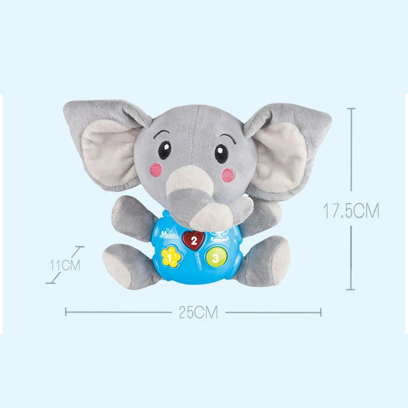 Family Enlightenment Toy Baby Coax Artifact Animal Doll Doll with Electric Sound and Light Music Baby Comfort Plush Toy