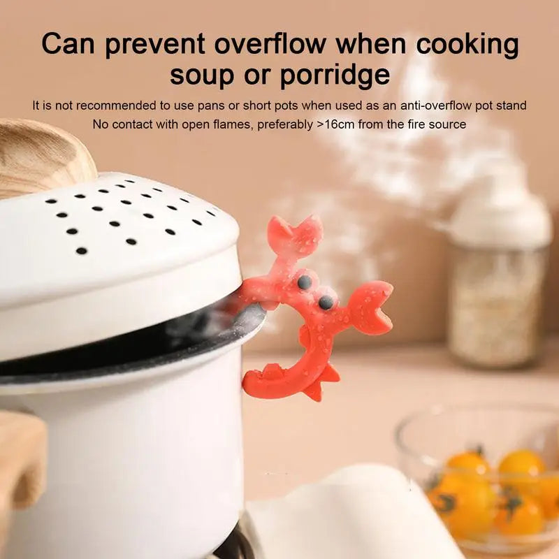 Crab-Shaped Silicone Utensil Rest – Heat Resistant Spoon & Ladle Holder