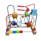 Colorful Wooden Bead Maze Roller Coaster Educational Toy for Toddlers