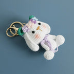 Cute Rabbit Crochet Keychain Handmade Bunny Bag Charm