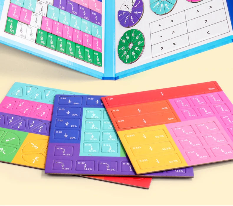 Magnetic Fraction Puzzle Montessori Math Learning Toy for Kids