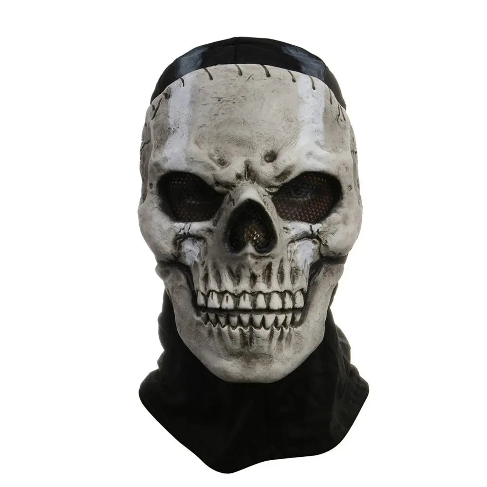 Unisex Halloween Horror Ghost Skull Mask MW2 Latex Headgear Helmet Cosplay Perform Party Masquerade Prop Cosplay