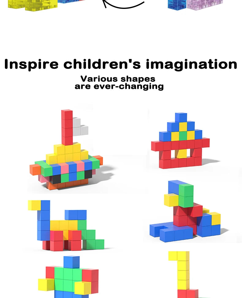 Magnetic Cubes Building Blocks STEM Learning Toy for Kids