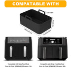 2Pcs Air Fryer Silicone Pot Air Fryer Liner Heat Resistant Air Fryer Silicone Basket Rectangle Baking Pan for Oven Microwave