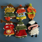 Funny Fruit Sausage Mouth Crochet Keychain Key Holder