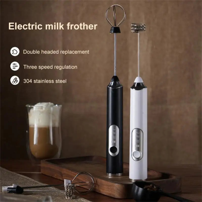Wireless Electric Milk Frother USB Rechargeable Handheld Coffee Whisk Mixer