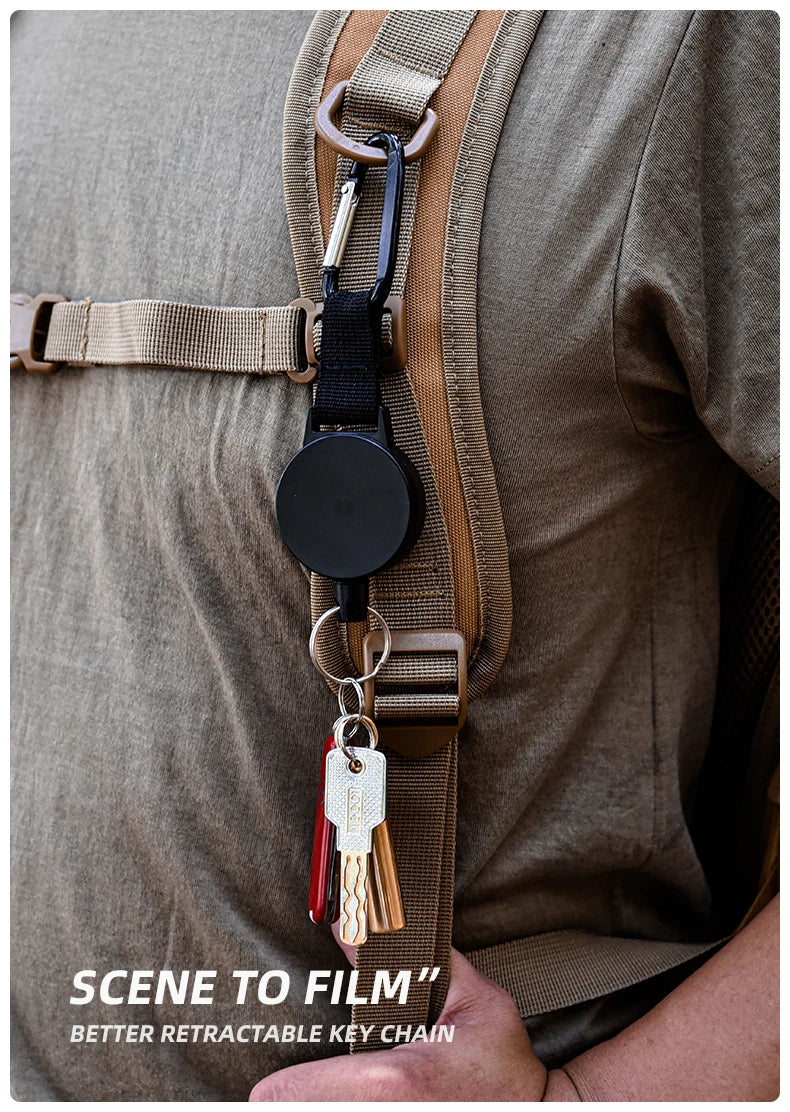 Stainless Steel Retractable Tactical Key Holder for Outdoor Use