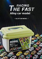 Mini Alloy Diecast Car Set – Pull Back Racing Toy Cars with Storage Box