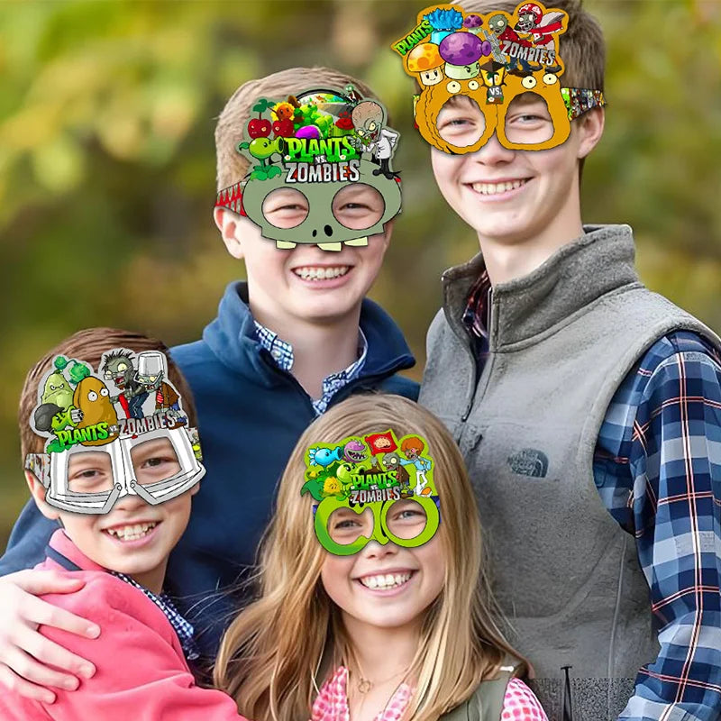 Plants vs Zombies Paper Party Glasses – Funny Photo Booth Props Set