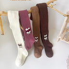 Autumn Winter Girls Pantyhose Solid Color Kids Ballet Dance Tights For Kids Stocking Velvet Heart Grils Leggings
