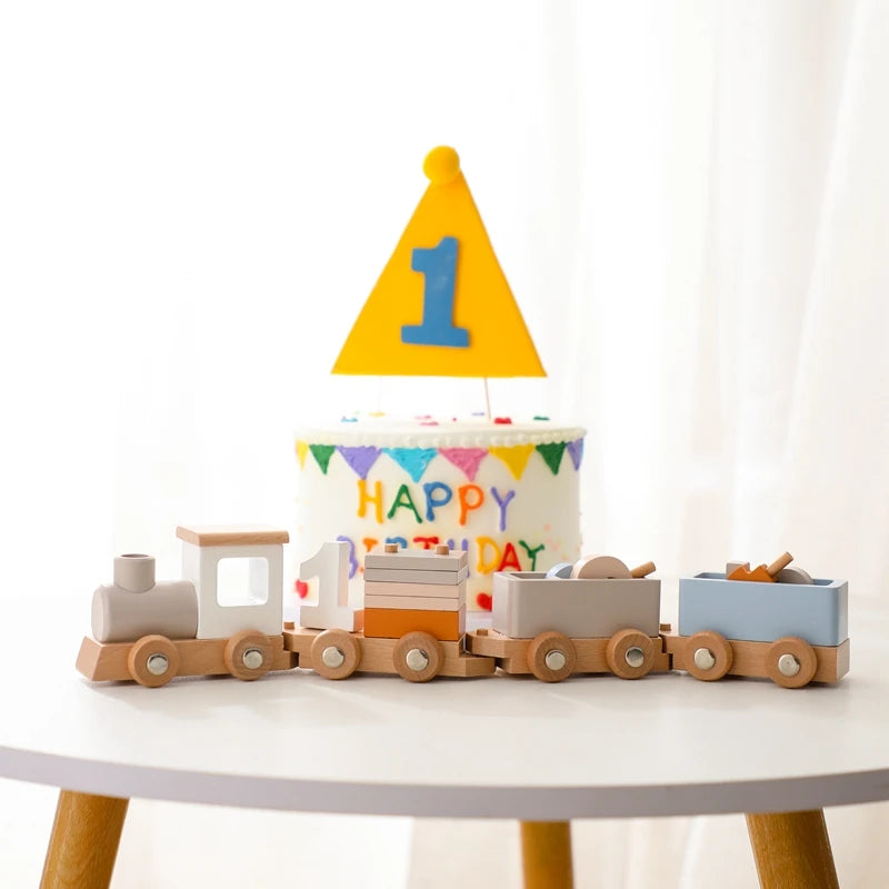 Wooden Montessori Train Learning Toy for Toddlers and Preschool Kids