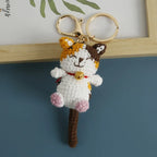 Cute Crochet Kitten Keychain Smiling Cat Bag Charm