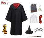 Harri Potters Adult&Children Cosplay Costume Gryffindors Shirt Gown Cloak Tie Scarf Wand Slytherin Skirt Halloween Hermione Gift