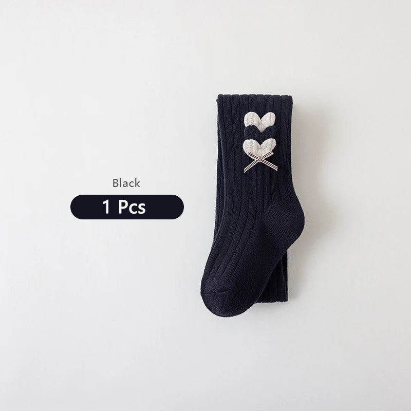 Autumn Winter Girls Pantyhose Solid Color Kids Ballet Dance Tights For Kids Stocking Velvet Heart Grils Leggings
