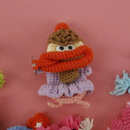 Funny Crochet Sausage Mouth Keychain Key Holder Pouch