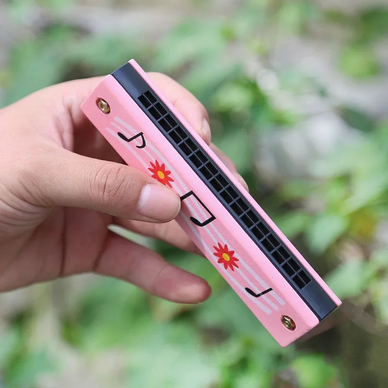 Wooden Harmonica Musical Instrument Toy for Early Learning Kids