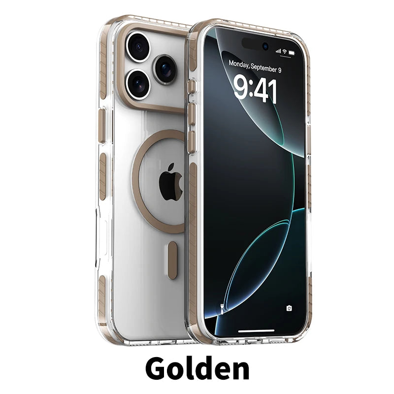 Luxury Magnetic Colorful Border Case for iPhone 18 17 16 15 14 Plus 13 12 Pro Max For Magsafe Wireless Charge Shockproof Cover