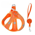 Pet Harness Vest Chest Rope Set for Small Medium Dog Outdoor Walking with 1.5m Rope Reflective Breathable Adjustable Pet Harness