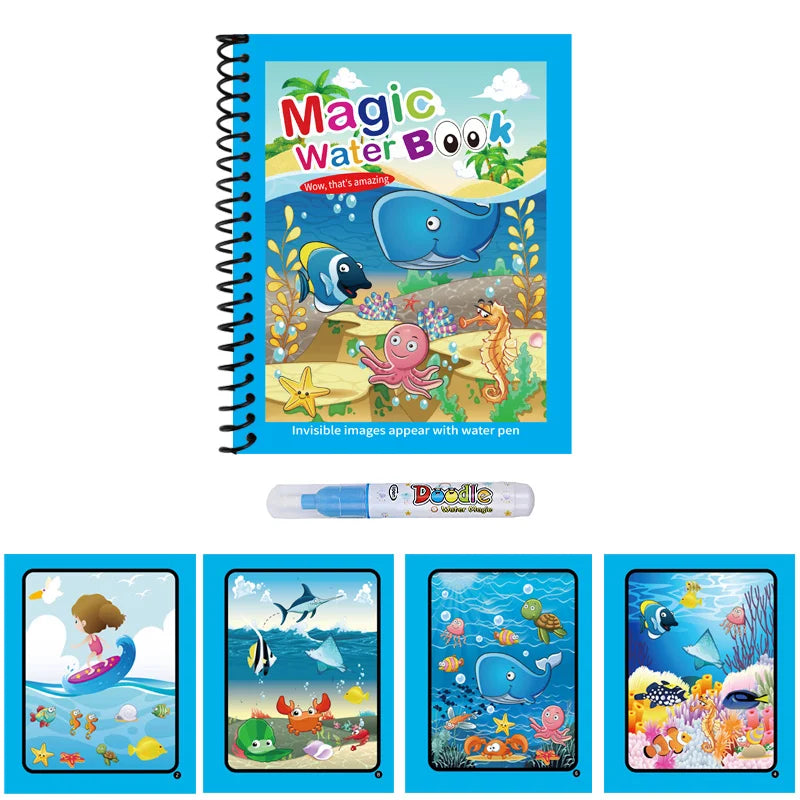 Magic Water Drawing Book – Reusable Mess-Free Painting Toy